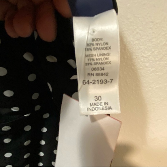 SwimSuits For‎ All Women’s Size 30 Top Poke A Dot’s Adjustment Straps - Picture 6 of 12